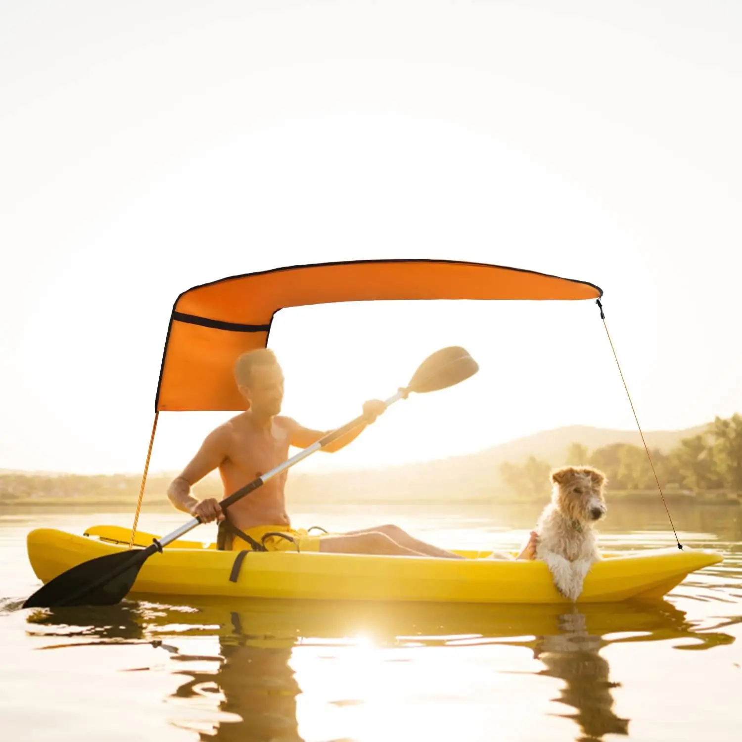 Kayak Sun Shade Canopy, Waterproof Single Person Sun Shade Portable Foldable Kayak Umbrella Canoe Awning Sun Shade Canopy for Kayak Outdoor Boat Canoe Fishing - Image 7
