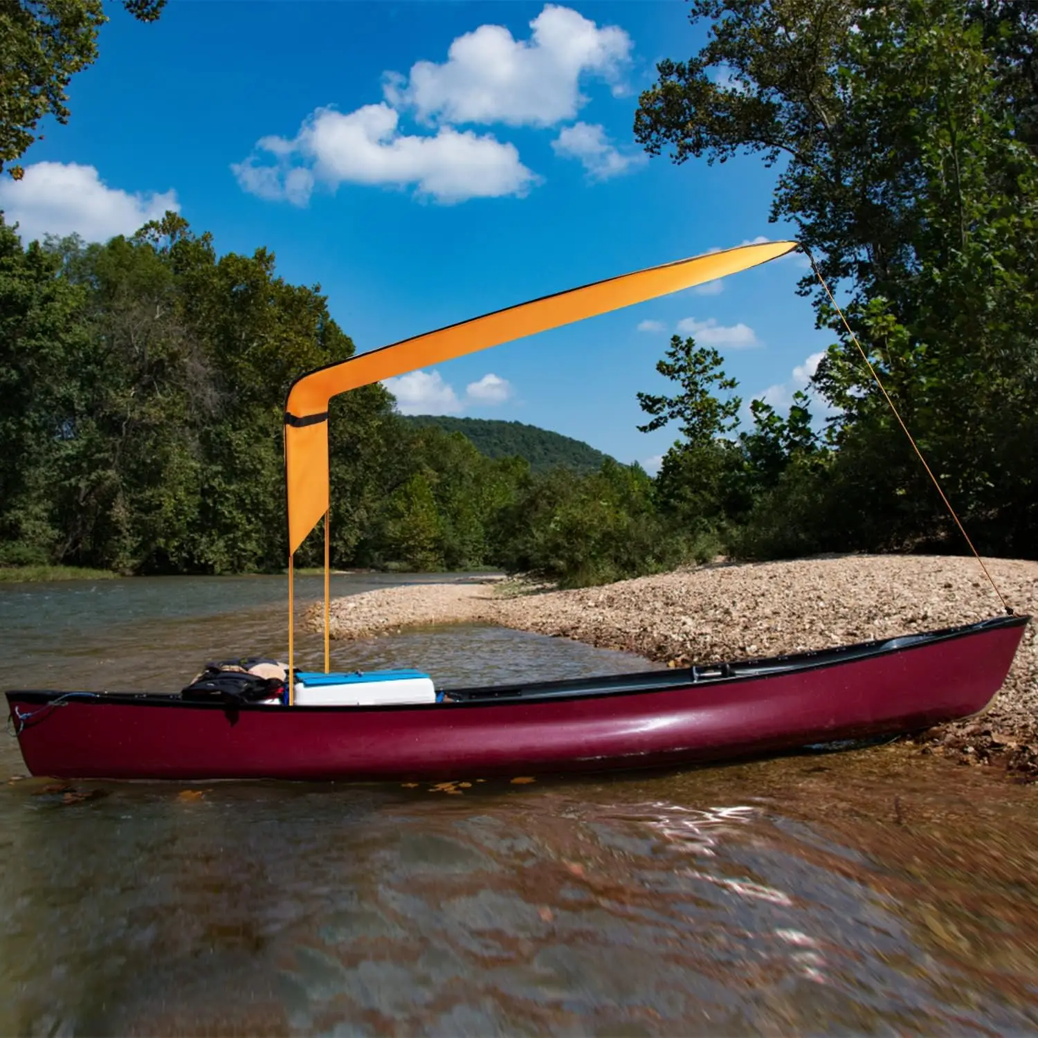 Kayak Sun Shade Canopy, Waterproof Single Person Sun Shade Portable Foldable Kayak Umbrella Canoe Awning Sun Shade Canopy for Kayak Outdoor Boat Canoe Fishing - Image 8