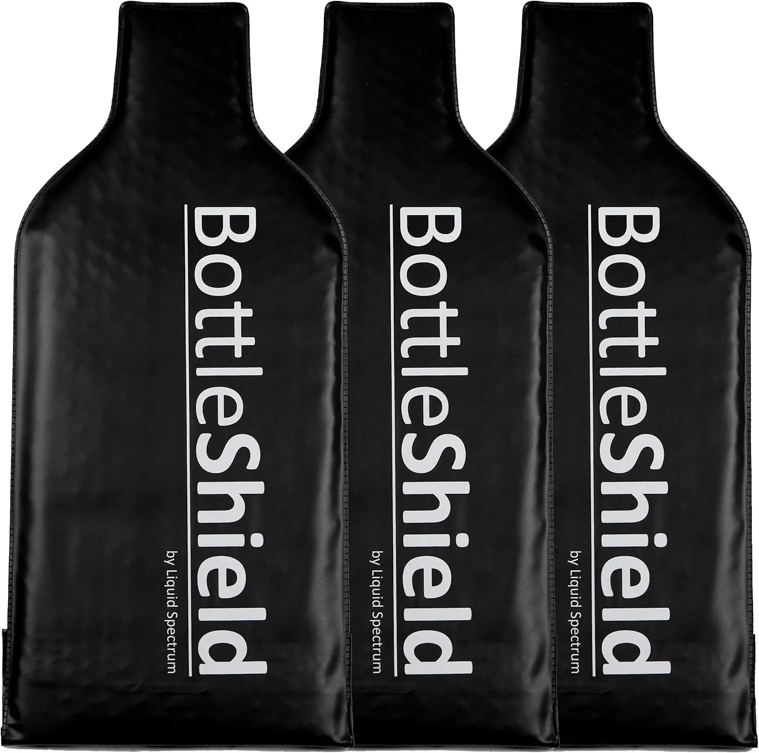 Reusable Wine Protector Travel Bag by Bottle Shield (3-pack) - Unbreakable Bottle Shipping Sleeve, Leak Proof & Double Layer Wine Bubble Wrap Sleeve | Travel Wine Bags for Suitcase Luggage