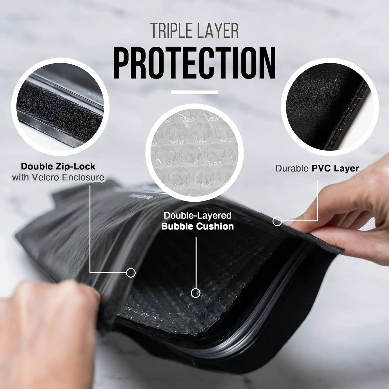 Reusable Wine Protector Travel Bag by Bottle Shield (3pack) - Bubble Cushioning Wrap Suit - Unbreakable Bottle Sleeve, Leak Proof - Wine Tote Bags Accessory for Suitcase Luggage - Image 5