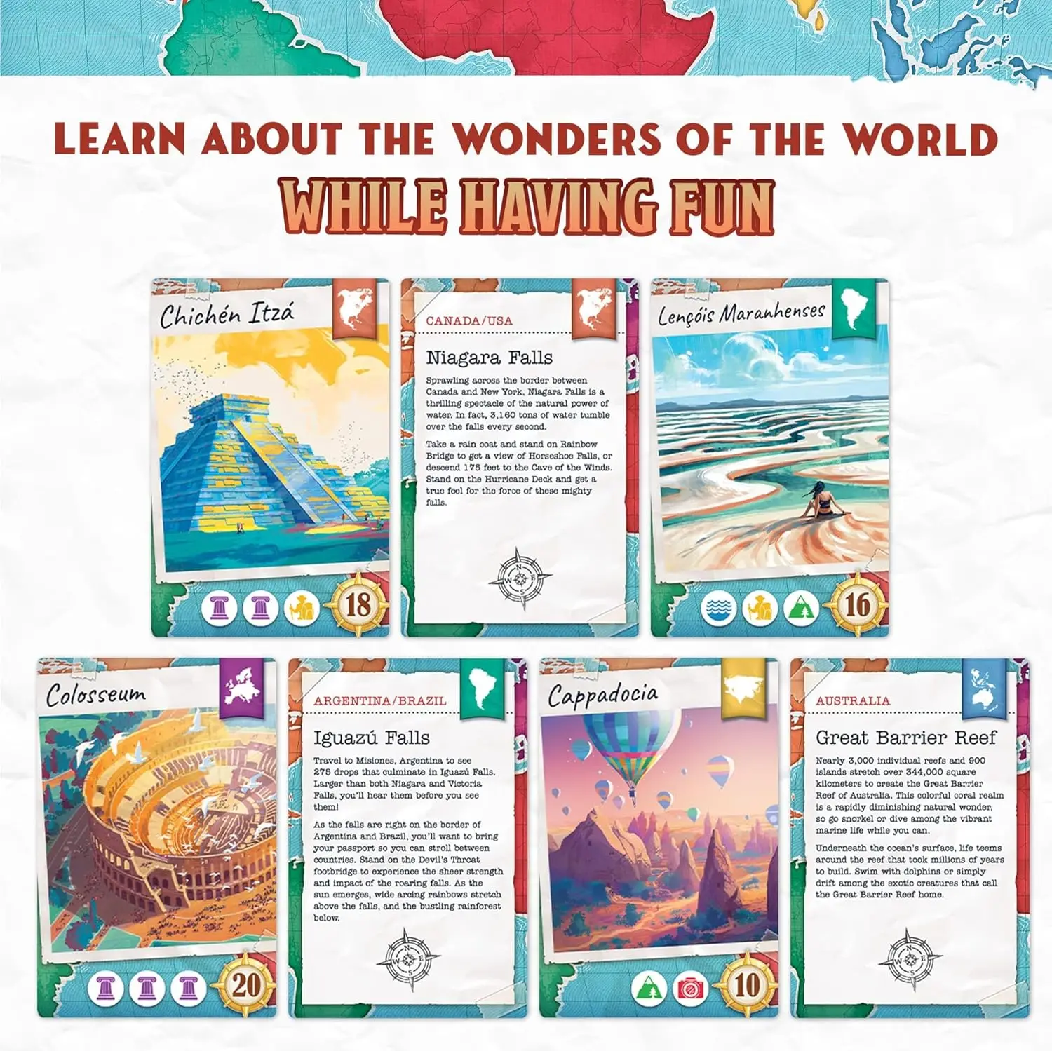 Trekking The World - The Award-Winning Board Game for Family Night | Explore The Wonders of The World | Perfect for Kids & Adults | Ages 10 and Up - Image 4
