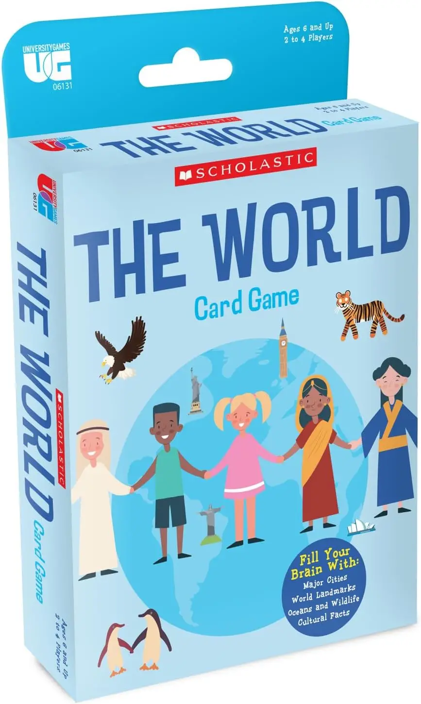 University Games | Scholastic The World Travel Card Game, for 2 or More Players Ages 6 and Up