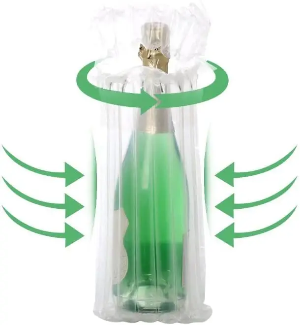 WINFML® 10 Packs Inflatable Wine Bottle Protector for Travel, Wine Bottle Shipping Packaging Airplane Travel, Air Column Cushion Bags with Large Size Pump - Image 3