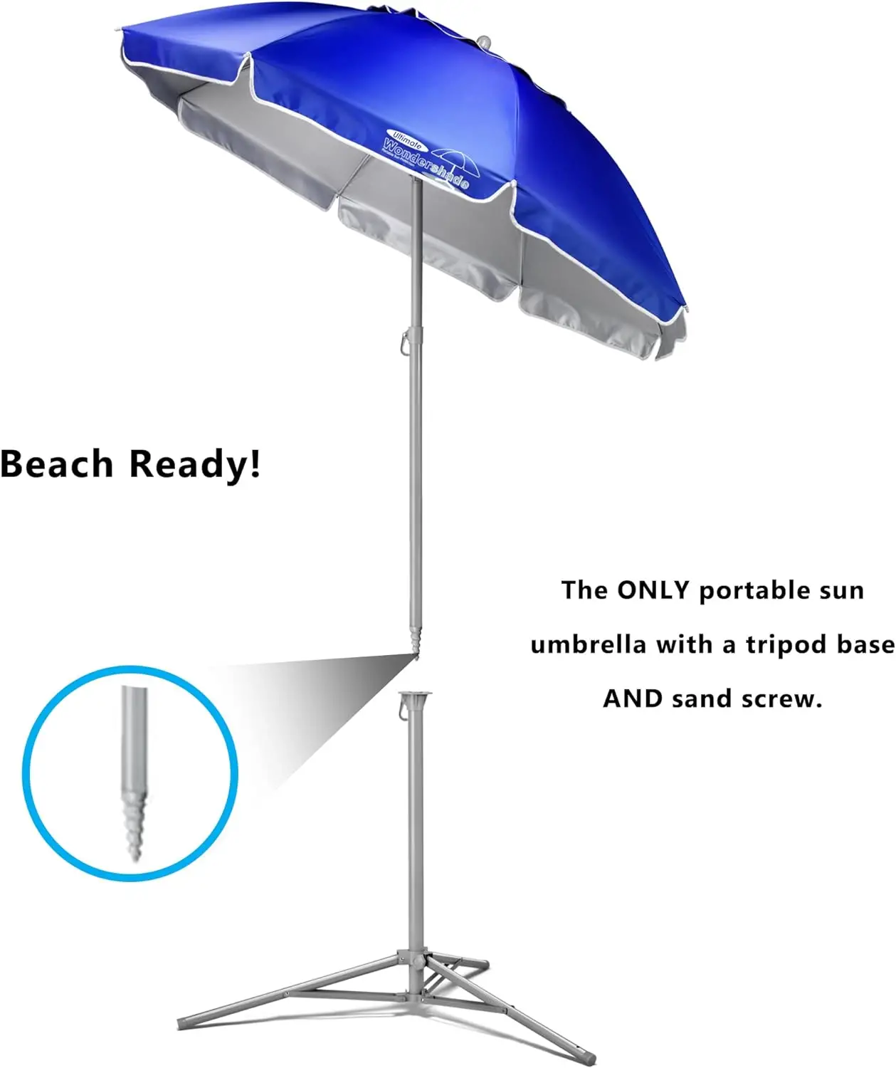 Wondershade Ultimate Portable Sun Shade Umbrella for Instant Lightweight and Adjustable Sun Protection - Blue - Image 3